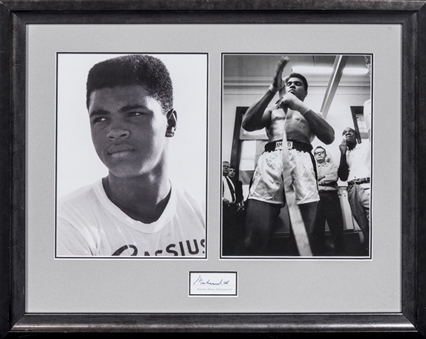 Muhammad Ali Autographed Cut in  19.5 x 24.5 Framed Photograph Display (PSA/DNA)